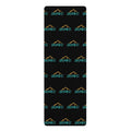 Rubber Yoga Mat — Black 'IronFit' Logo Pattern, Non-Slip Exercise Mat for Home & Studio