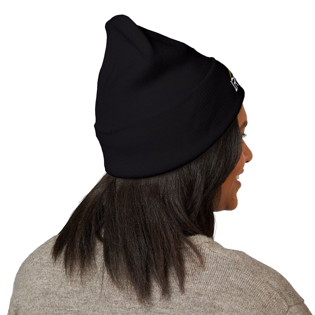 Embroidered Cuffed Beanie | Yellow/White IronFit Logo