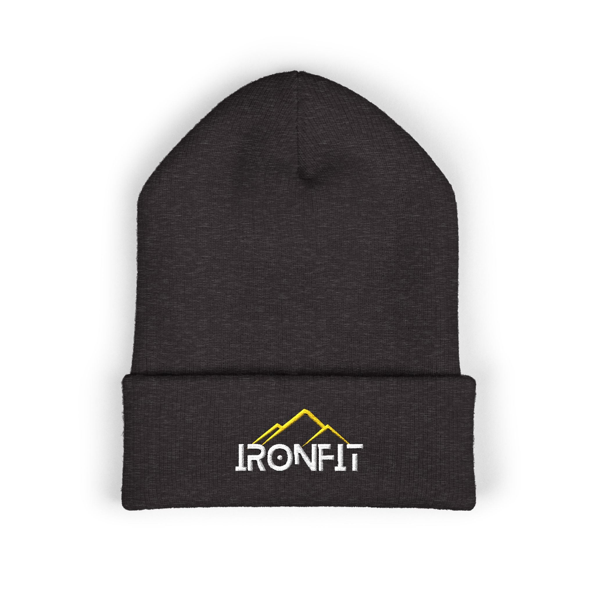 Embroidered Cuffed Beanie | Yellow/White IronFit Logo