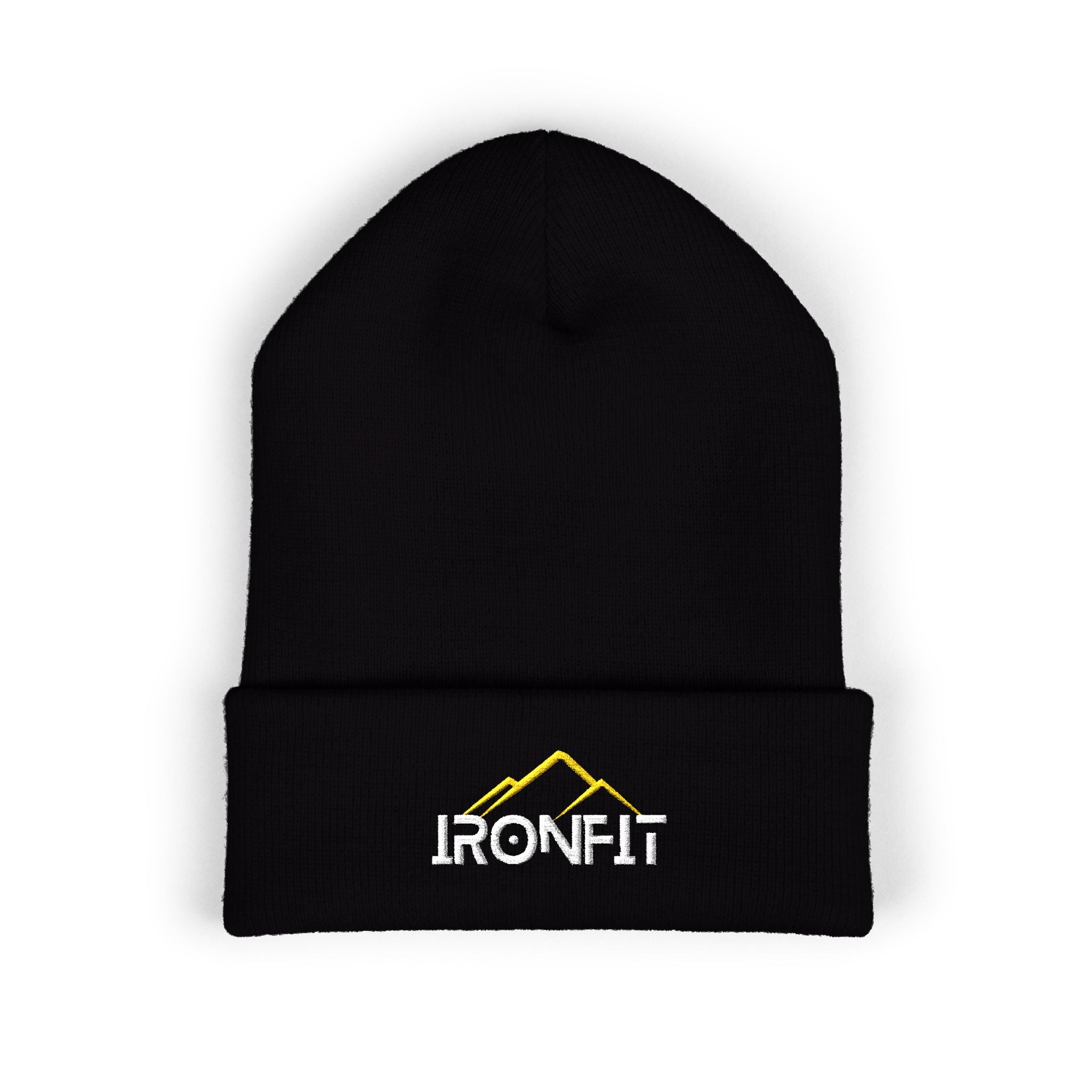 Embroidered Cuffed Beanie | Yellow/White IronFit Logo